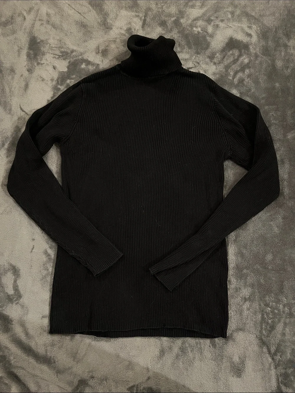 Moda International Black Ribbed Turtleneck Sweater